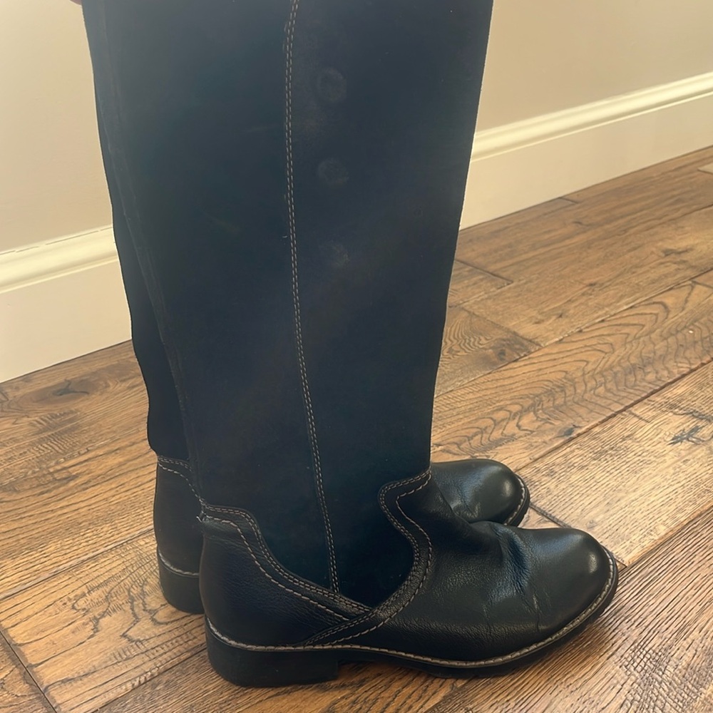 Söfft Shoes Bergamo Tall Riding Boots Black Leather and Suede